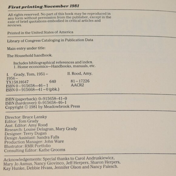 The Household Handbook Reference Housekeeping Diet Cook Book Housewarming 1981 - Picture 5 of 14